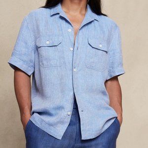 BANANA REPUBLIC EXPEDITION UNTUCKED LINEN SHIRT LARGE TALL